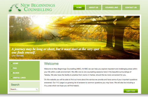 New beginnings website design